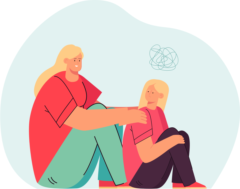 illusrtration of two individuals sitting